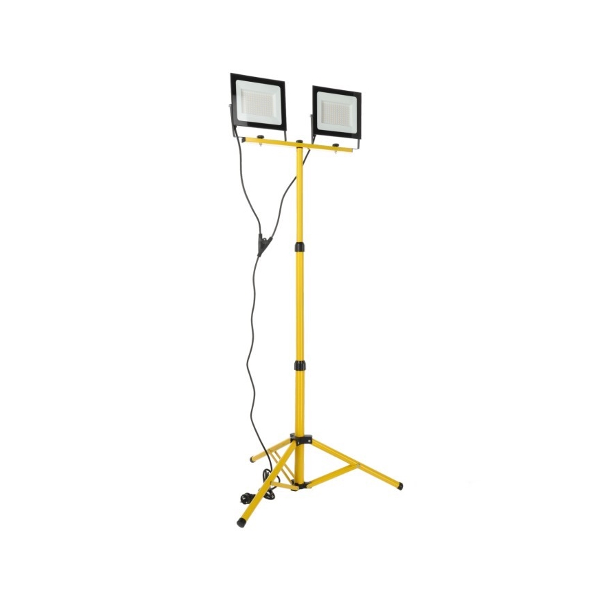 LED Valonheitin jalustalla TIGRA 2xLED/100W/230V 4000K IP54 musta/keltainen
