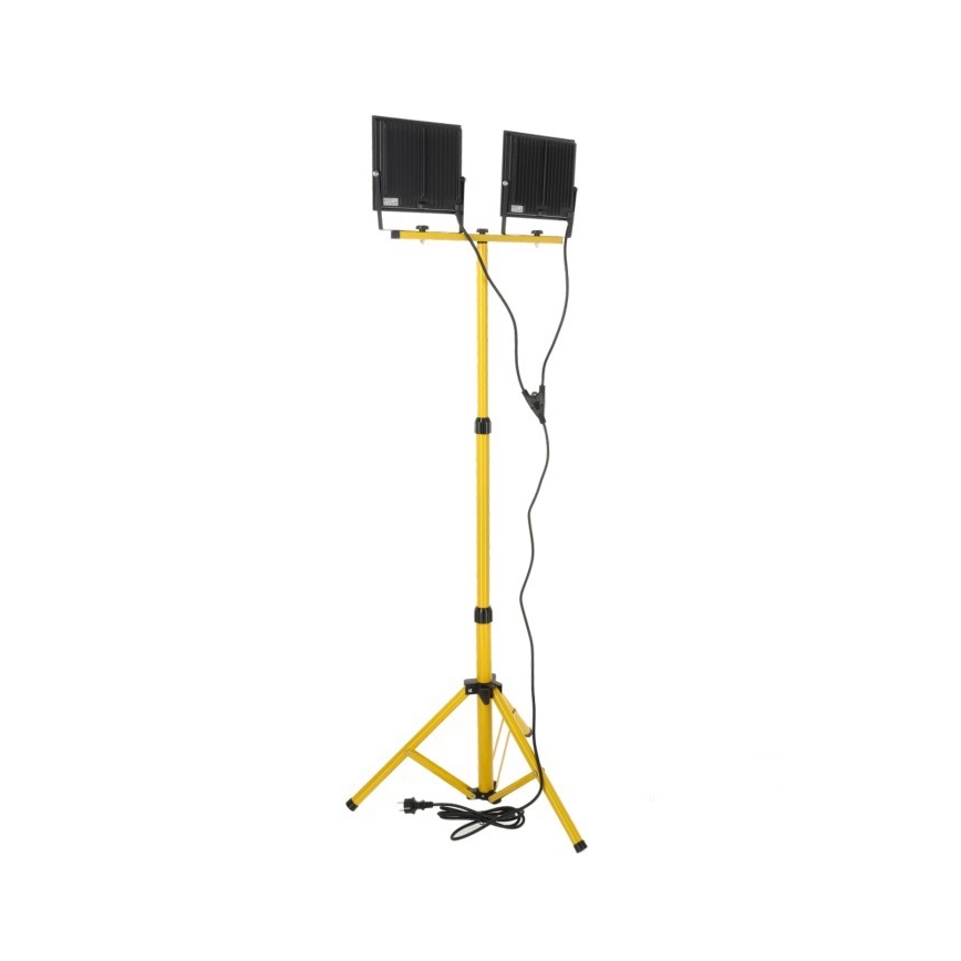 LED Valonheitin jalustalla TIGRA 2xLED/100W/230V 4000K IP54 musta/keltainen
