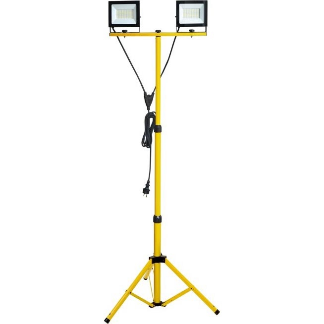 LED Valonheitin jalustalla TIGRA 2xLED/50W/230V 4000K IP54 musta/keltainen