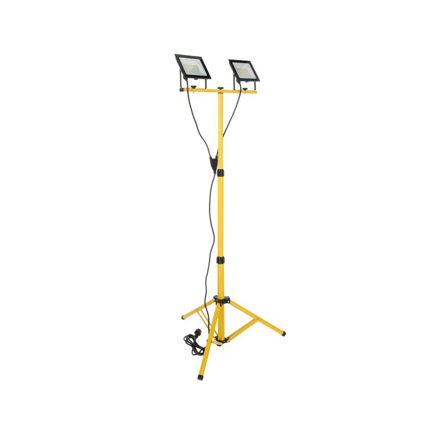 LED Valonheitin jalustalla TIGRA 2xLED/50W/230V 4000K IP54 musta/keltainen