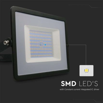 LED-valonheitin LED/100W/230V 4000K IP65 musta