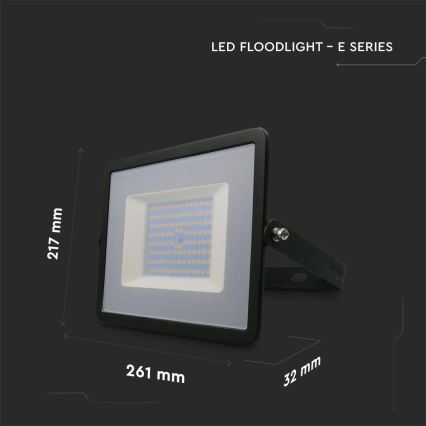 LED-valonheitin LED/100W/230V 4000K IP65 musta