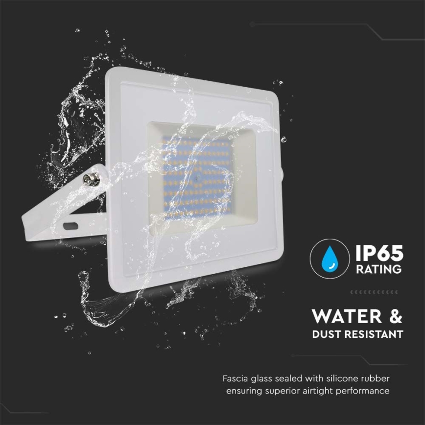 LED-valonheitin LED/100W/230V 4000K IP65 valkoinen