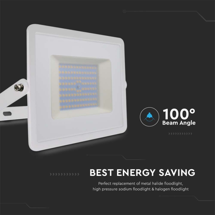 LED-valonheitin LED/100W/230V 4000K IP65 valkoinen