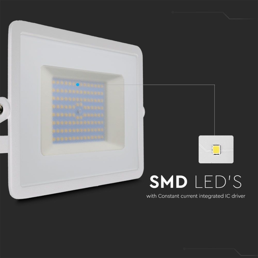 LED-valonheitin LED/100W/230V 6500K IP65 valkoinen