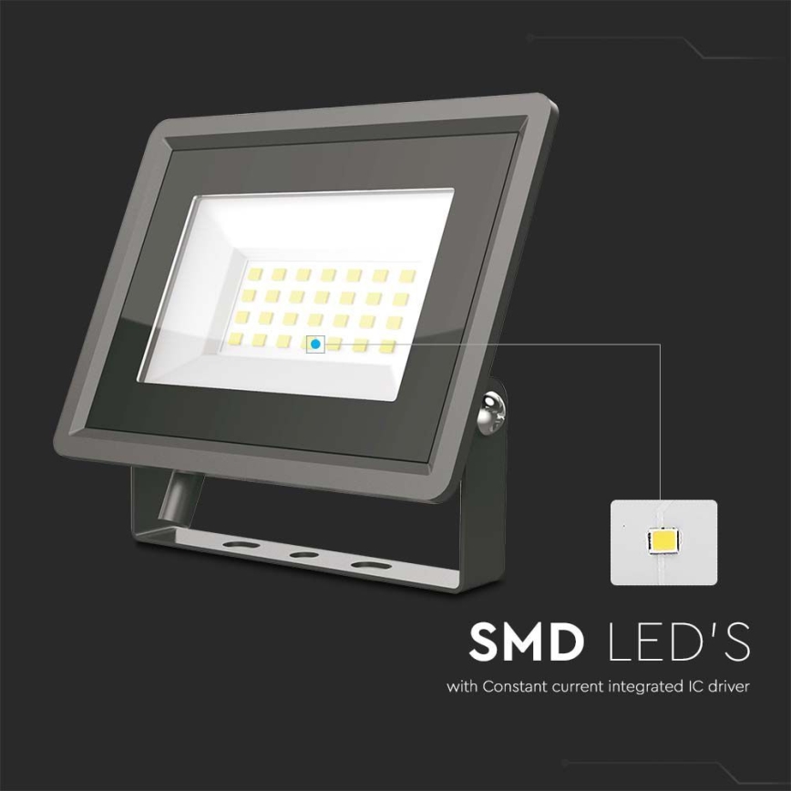 LED-valonheitin LED/20W/230V 6500K IP65 musta