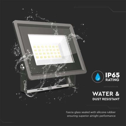 LED-valonheitin LED/20W/230V 6500K IP65 musta