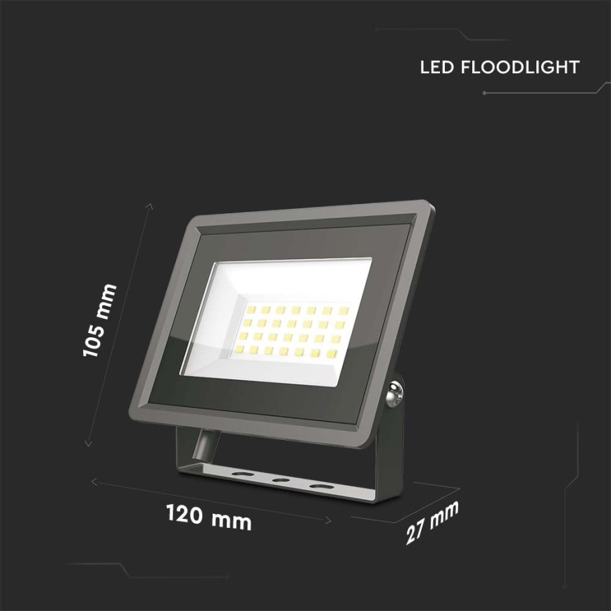 LED-valonheitin LED/20W/230V 6500K IP65 musta