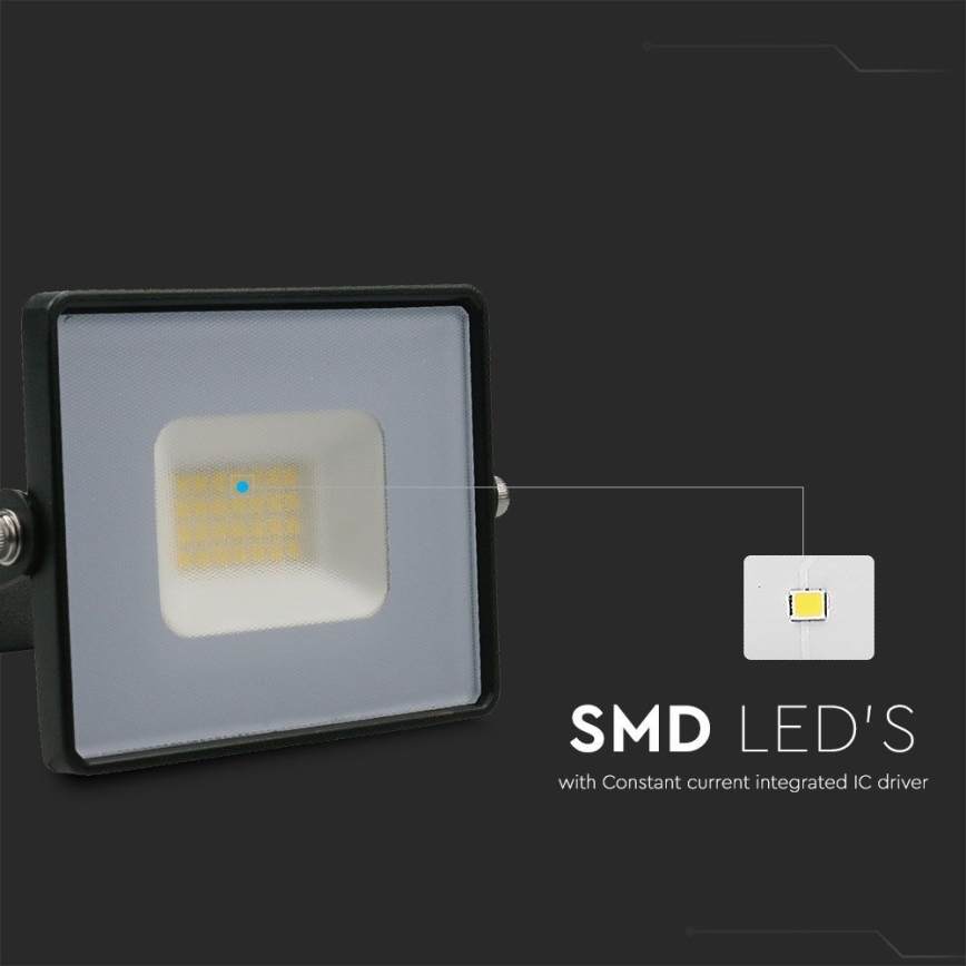 LED-valonheitin LED/20W/230V 6500K IP65 musta