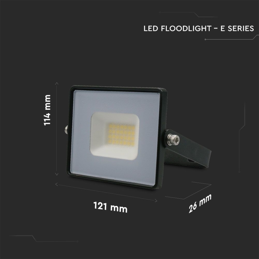 LED-valonheitin LED/20W/230V 6500K IP65 musta