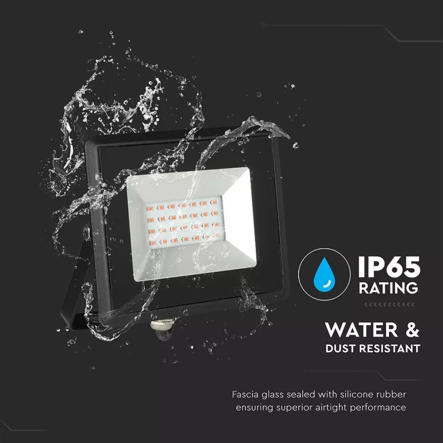 LED-valonheitin LED/20W/230V IP65 vaaleanpunainen kevyt