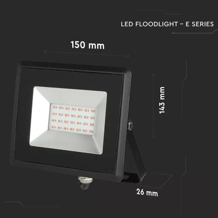 LED-valonheitin LED/20W/230V IP65 vaaleanpunainen kevyt