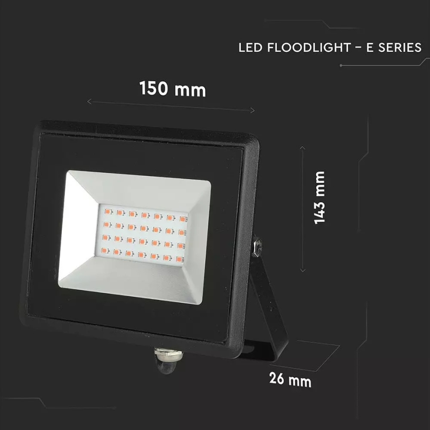 LED-valonheitin LED/20W/230V IP65 vaaleanpunainen kevyt
