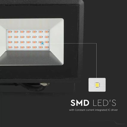 LED-valonheitin LED/20W/230V IP65 vaaleanpunainen kevyt