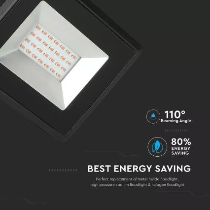 LED-valonheitin LED/20W/230V IP65 vaaleanpunainen kevyt