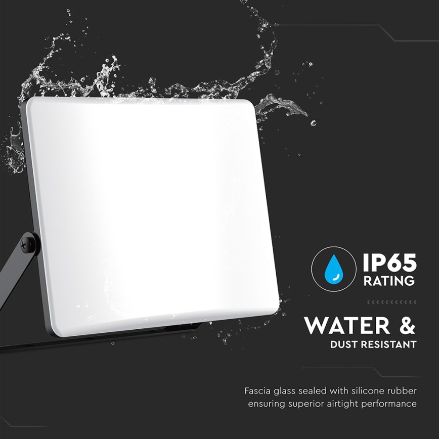 LED-valonheitin LED/30W/230V 3000/4000/6500K IP65 musta