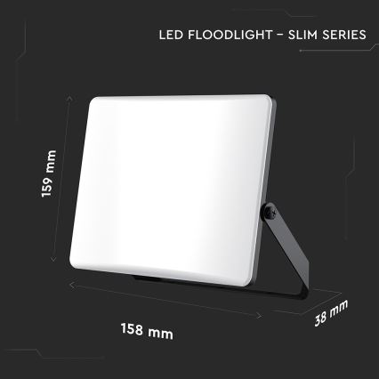 LED-valonheitin LED/30W/230V 3000/4000/6500K IP65 musta