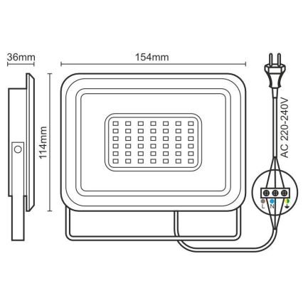 LED-valonheitin LED/30W/230V 4000K IP65