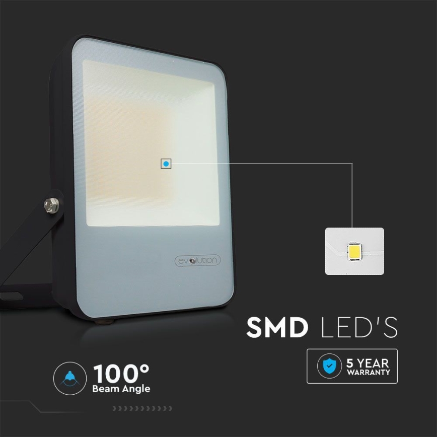 LED-valonheitin LED/30W/230V 6400K IP65 musta