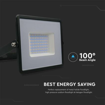 LED-valonheitin LED/50W/230V 4000K IP65 musta