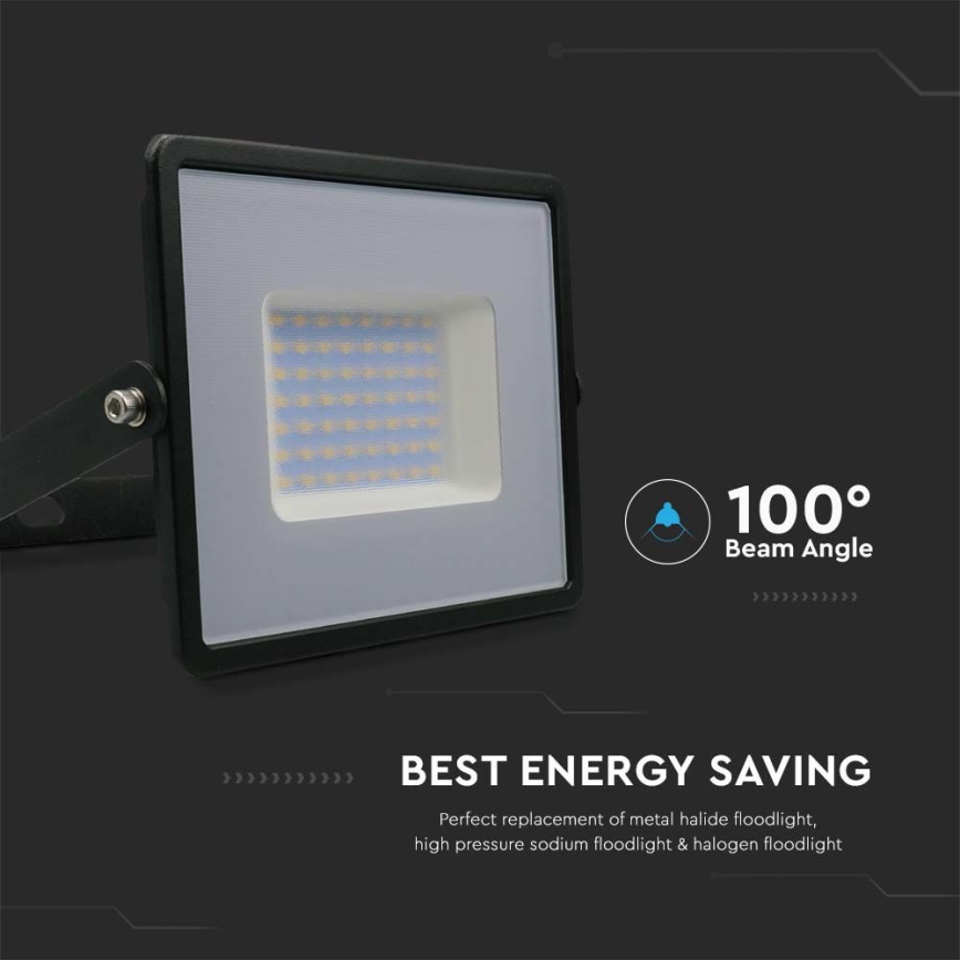 LED-valonheitin LED/50W/230V 4000K IP65 musta