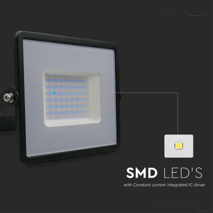 LED-valonheitin LED/50W/230V 4000K IP65 musta