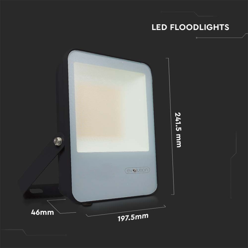LED-valonheitin LED/50W/230V 6400K IP65 musta