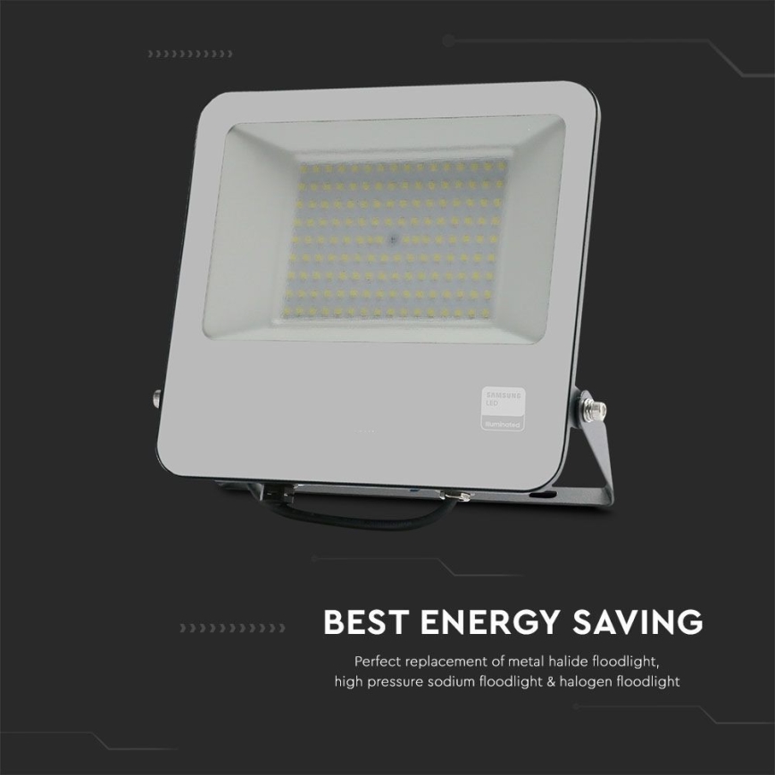 LED-valonheitin SAMSUNG CHIP LED/100W/230V 6400K IP65 musta
