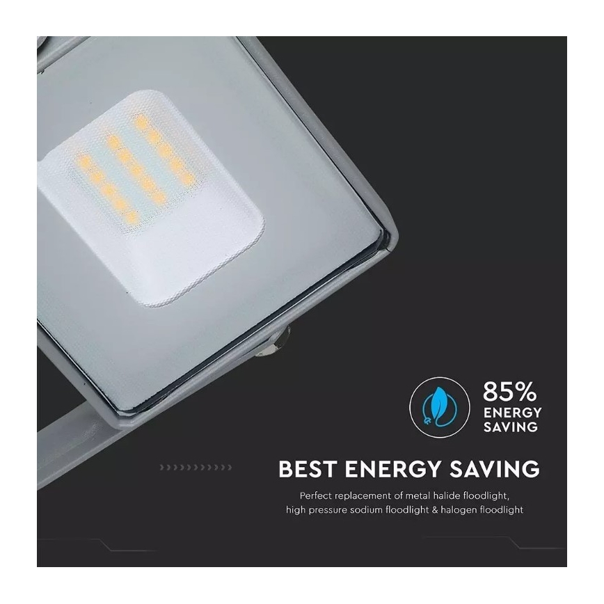 LED-valonheitin SAMSUNG CHIP LED/10W/230V IP65 4000K harmaa