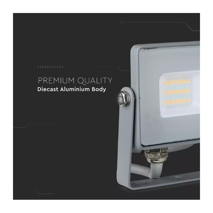LED-valonheitin SAMSUNG CHIP LED/10W/230V IP65 4000K harmaa