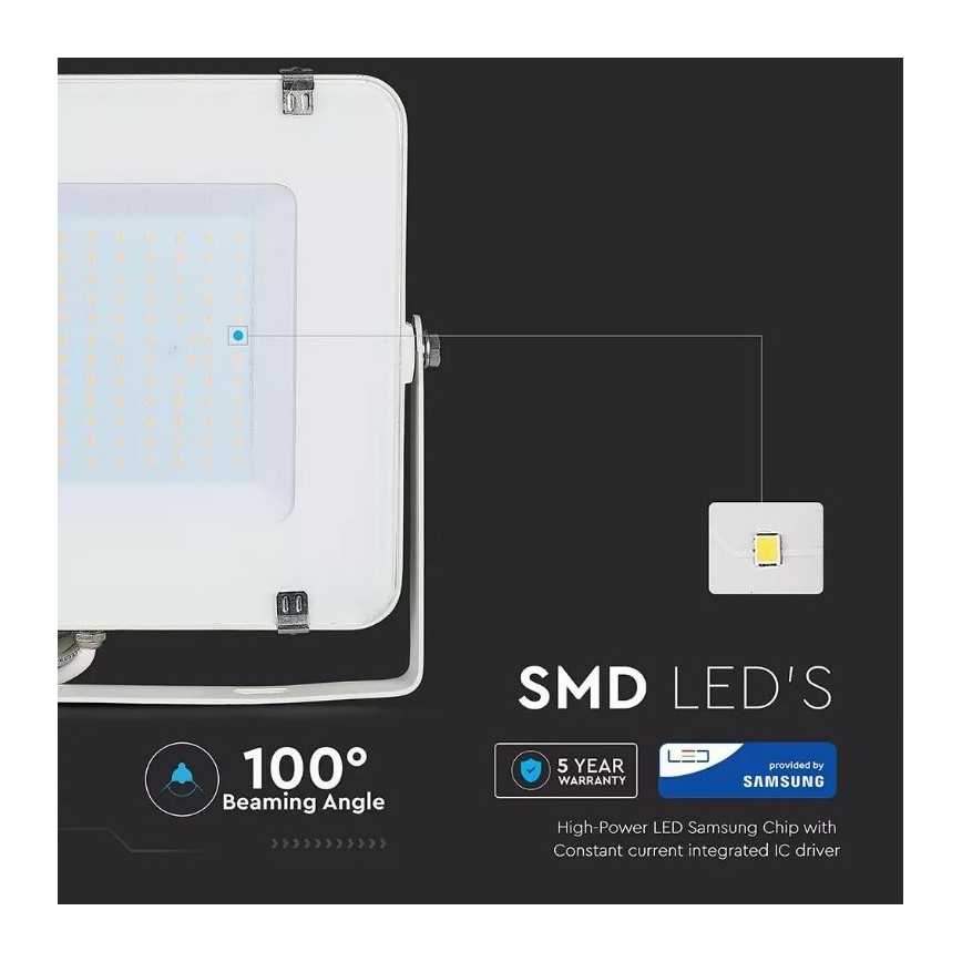 LED -valonheitin SAMSUNG CHIP LED/150W/230V 3000K IP65 valkoinen