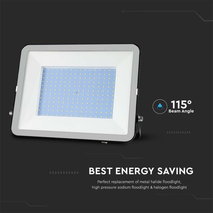 LED-valonheitin SAMSUNG CHIP LED/300W/230V 6500K IP65 musta