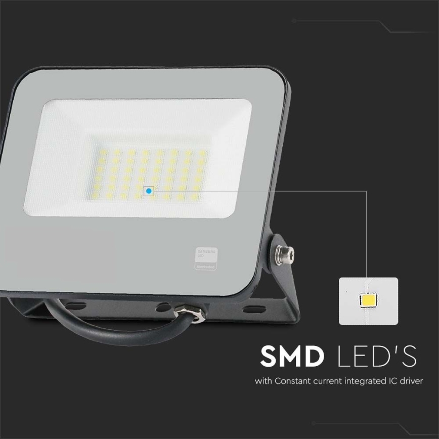 LED-valonheitin SAMSUNG CHIP LED/30W/230V 4000K IP65 musta