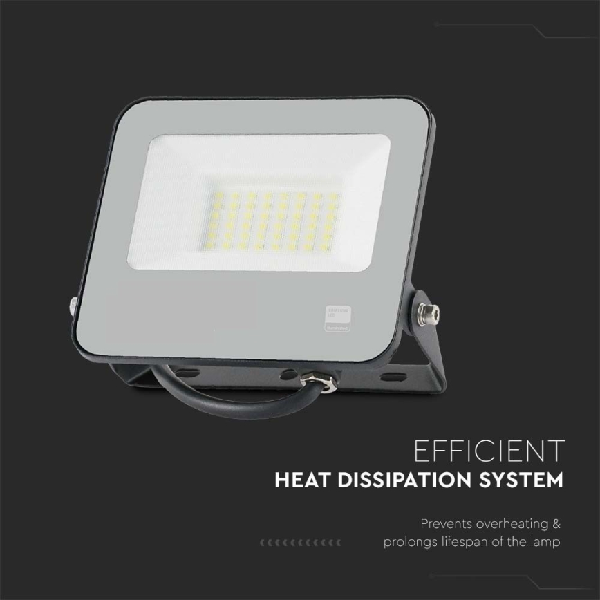 LED-valonheitin SAMSUNG CHIP LED/30W/230V 4000K IP65 musta