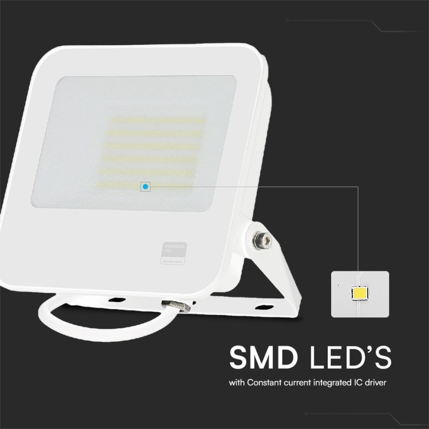 LED-valonheitin SAMSUNG CHIP LED/50W/230V 4000K IP65 valkoinen