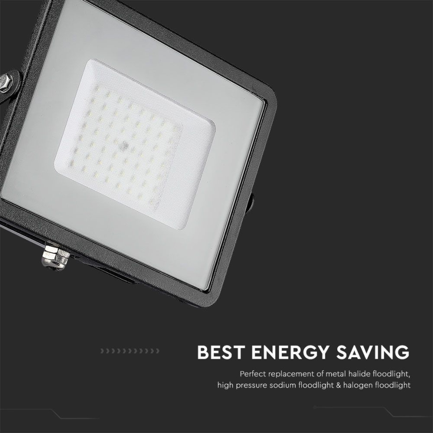 LED Valonheitin SAMSUNG CHIP LED/50W/230V 6500K IP65 musta