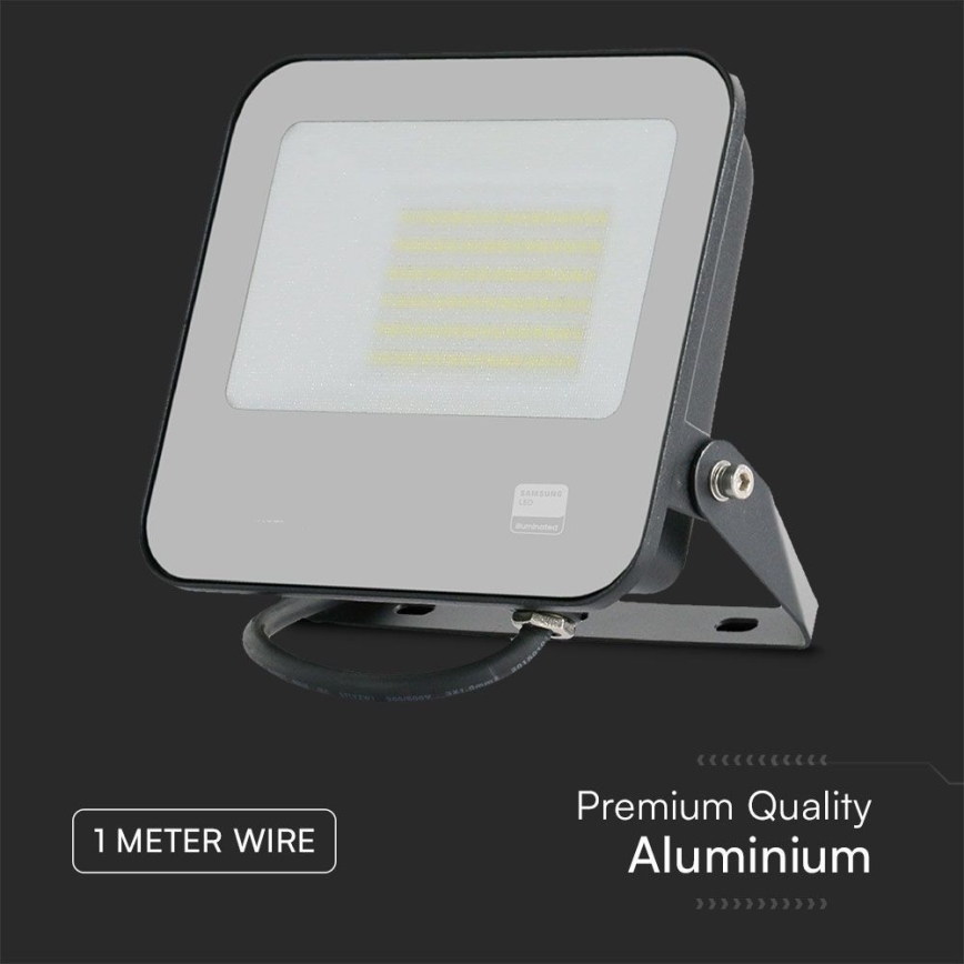 LED-valonheitin SAMSUNG CHIP LED/50W/230V 6500K IP65 musta