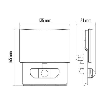 LED Valonheitin sensorilla LED/20W/230V IP54