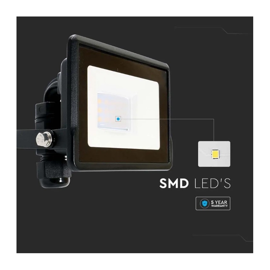 LED-valonheitin suoralla liitännällä SAMSUNG CHIP LED/10W/230V IP65 6500K musta