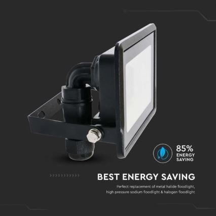 LED-valonheitin suoralla liitännällä SAMSUNG CHIP LED/10W/230V IP65 6500K musta