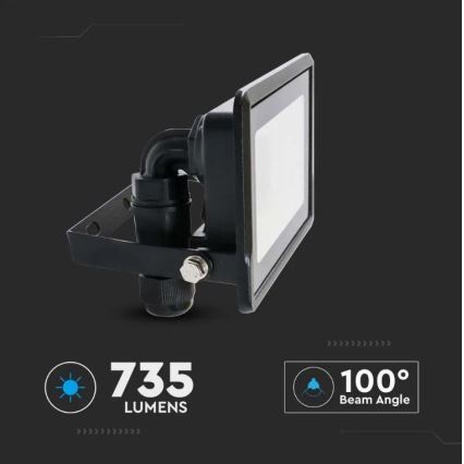 LED-valonheitin suoralla liitännällä SAMSUNG CHIP LED/10W/230V IP65 6500K musta