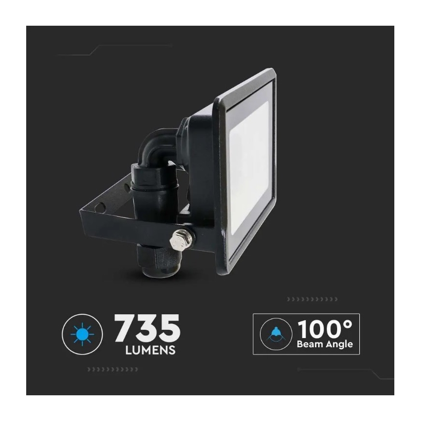 LED-valonheitin suoralla liitännällä SAMSUNG CHIP LED/10W/230V IP65 6500K musta