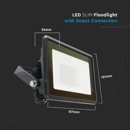 LED Valonheitin suoralla liitännällä SAMSUNG CHIP LED/20W/230V IP65 6500K