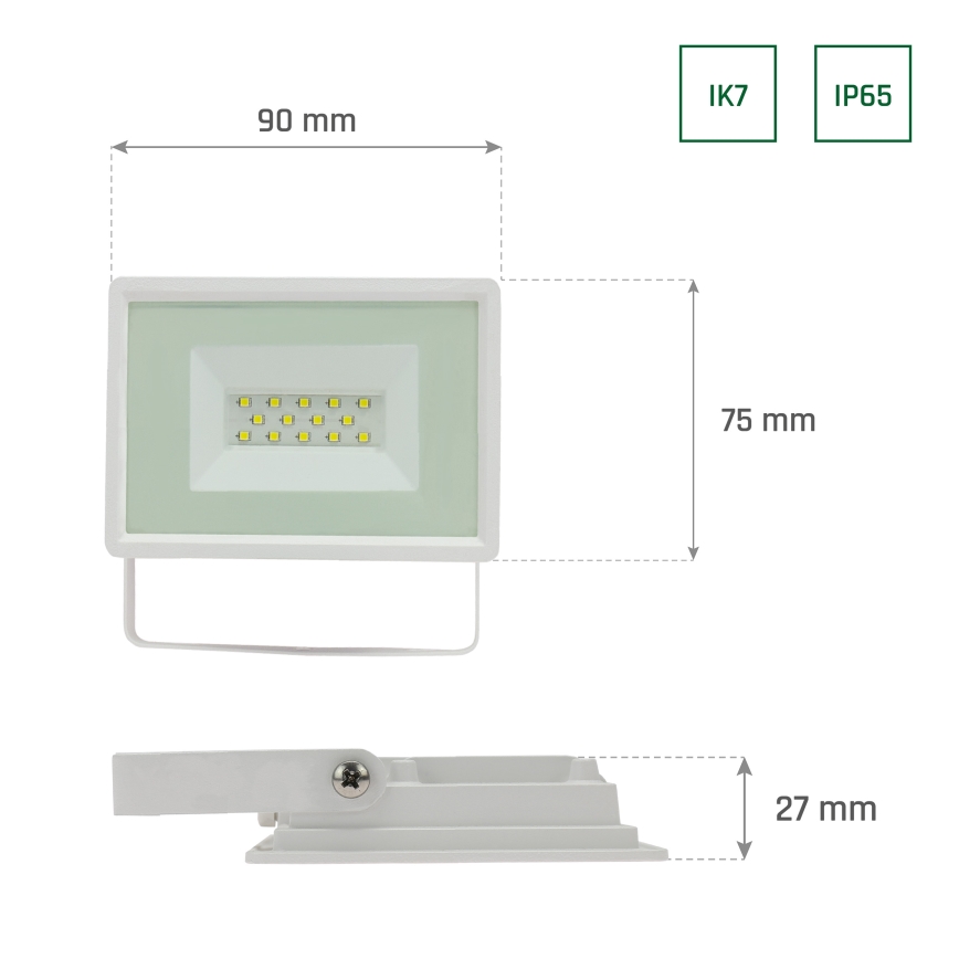 LED Valonheitin ulkokäyttöön NOCTIS LUX 3 LED/10W/230V 4000K IP65 valkoinen