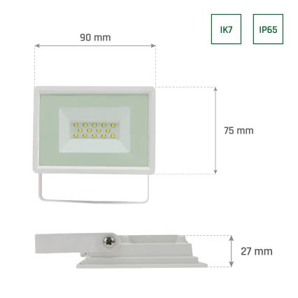 LED Valonheitin ulkokäyttöön NOCTIS LUX 3 LED/10W/230V 6000K IP65 valkoinen