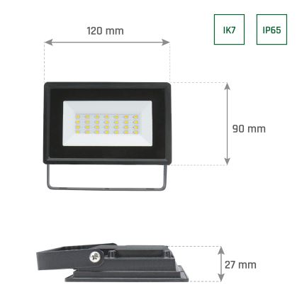 LED Valonheitin ulkokäyttöön NOCTIS LUX 3 LED/20W/230V 4000K IP65 musta