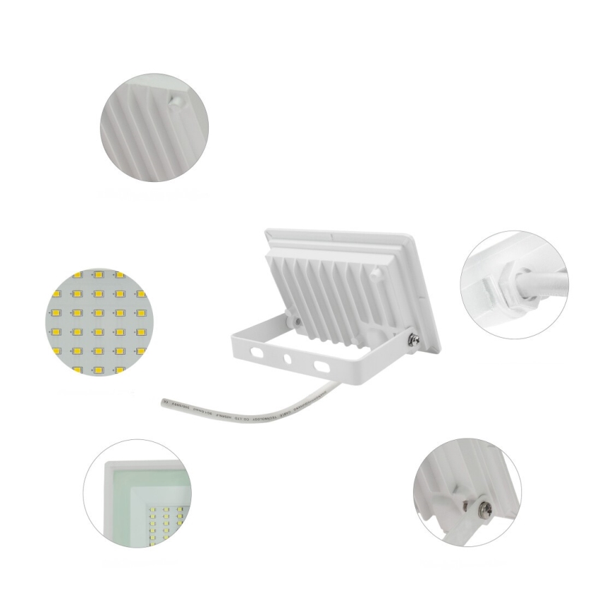 LED Valonheitin ulkokäyttöön NOCTIS LUX 3 LED/20W/230V 4000K IP65 valkoinen