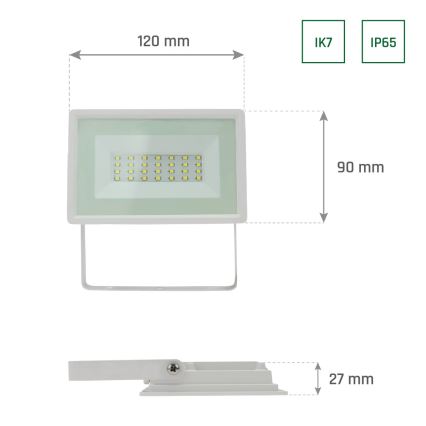 LED Valonheitin ulkokäyttöön NOCTIS LUX 3 LED/20W/230V 4000K IP65 valkoinen