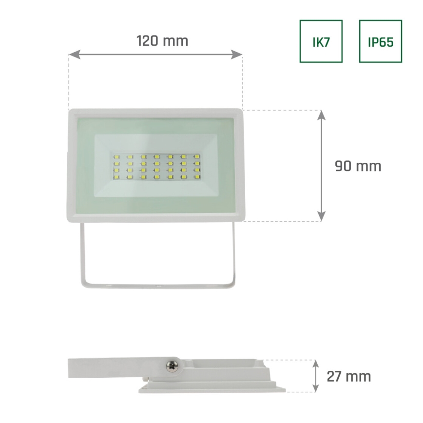 LED Valonheitin ulkokäyttöön NOCTIS LUX 3 LED/20W/230V 4000K IP65 valkoinen
