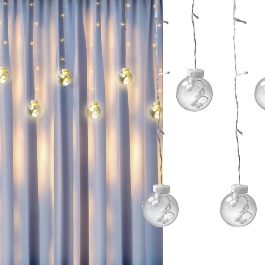 LED Valoverho WISH BALLS 108xLED/8 toiminnot 4,5 m lämpimänvalkoinen
